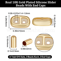 5 Sets Brass Cord Ends&nbsp;KK-BBC0009-28