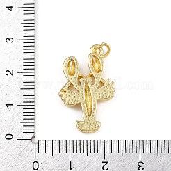 真鍮チャーム  ロブスター  丸カン付き  ゴールドカラー  26x16.5x3.5mm  穴：3mm&nbsp;KK-C116-01A-G