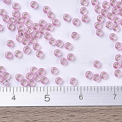 MIYUKIラウンドロカイユビーズ  日本製シードビーズ  11/0  （rr1349)シルバーライニング淡いピンク  2x1.3mm  穴：0.8mm  約50000個/ポンド&nbsp;SEED-G007-RR1349