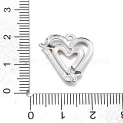 304ステンレスペンダント  PVD真空メッキ  ハートチャーム  本金メッキ&ステンレススチールカラー  17.5x18.5x2mm  穴：1.2mm&nbsp;STAS-R155-009G&P