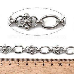 304ステンレススチール楕円リンクチェーン  溶接されていない  ステンレス鋼色  13.5x10x2mm&nbsp;CHS-Z007-03P
