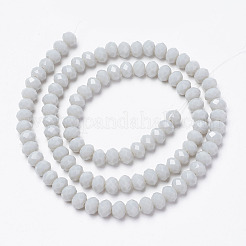 オペークソリッドカラーガラスビーズ連売り  多面カット  ロンデル  ゲインボロ  2.9~3.3x2mm  穴：0.8mm  約135~140個/連  32~34cm&nbsp;EGLA-A034-P2mm-D15