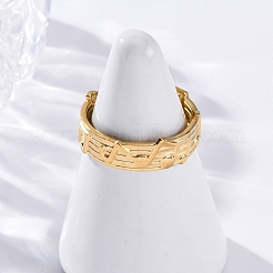 Musical Note 304 Stainless Steel Cuff Rings for Women&nbsp;LS-RJEW-F175-03G-01