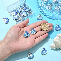 24Pcs 12 Styles Printed Alloy Pendants&nbsp;ENAM-CJ0006-80