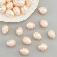 1連売り電気メッキシェルパールビーズ連売り  ポテト  テクスチャ  ビスク  15~16.5x12~12.5mm  穴：0.8mm  約26個/連  15.7インチ〜16.1インチ（40~41cm）&nbsp;BSHE-NB0001-21