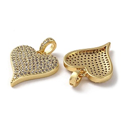 Rack Plating Clear Brass Micro Pave Cubic Zirconia Pendants&nbsp;KK-M254-09G
