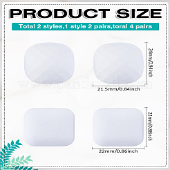 女性用アクリルスタッドピアス4組2スタイル  混合図形  ホワイト  24~26x21.5~26mm  2ペア/スタイル&nbsp;EJEW-LP0001-92