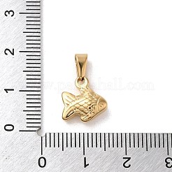 PVD真空メッキ304ステンレススチールチャーム  長持ちメッキ  魚のチャーム  ゴールドカラー  11.5x11x4mm  穴：5.5x2.5mm&nbsp;STAS-B053-08G