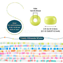 8 Strands 8 Color Glass Seed Bead Strands&nbsp;GLAA-TA0001-46