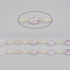 Handmade Natural Amethyst Beaded Chains&nbsp;CHC-I031-11B