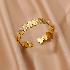 Real 18K Gold Plated 304 Stainless Steel Cuff Bangles&nbsp;BJEW-L695-001G-03
