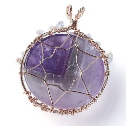 Natural Amethyst & Aquamarine Big Pendants&nbsp;G-G771-B03