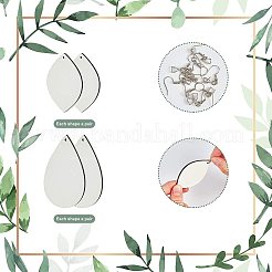 木材ダングルピアス  真鍮のピアスフックとアイスピックピンチベイル  混合図形  プラチナ  10セット /バッグ&nbsp;EJEW-GA0001-02P