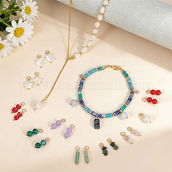 34Pcs 17 Styles Natural Shell & Natural Pearl & Gemstone Pendants&nbsp;PALLOY-BC00008