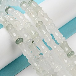 天然石翡翠ビーズ連売り  ロンデルビーズと  竹の棒  10x6mm  穴：0.80mm&nbsp;G-M420-B01-01