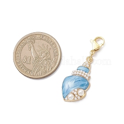 Conch Alloy Enamel Pendants Decorations&nbsp;HJEW-JM04105