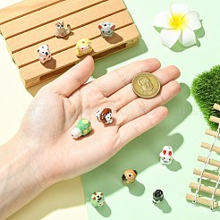11個 11種類の手作りプリント磁器ビーズ  手描きの陶器ビーズ  混合形状  ミックスカラー  11~20.5x9~20x11~17.5mm  穴：1.4~4mm  1個/スタイル&nbsp;PORC-CJ0001-26