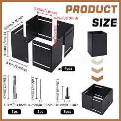 鉄製の郵便受け柱プロテクター  ブラック  127x88x88mm&nbsp;DIY-WH0899-871