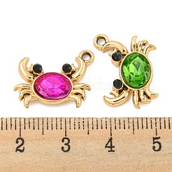 Uvメッキ合金ペンダント  ガラスと  カニ  ミックスカラー  14.5x18.5x4mm  穴：1.6mm&nbsp;X1-ALRI-C009-22G