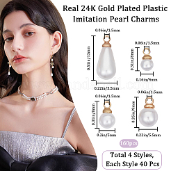120Pcs 4 Style Plastic Imitation Pearl Charms&nbsp;KK-BBC0011-34
