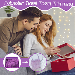 Polyester Tinsel Tassel Trimming&nbsp;DIY-WH0430-372C