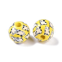 Printed Wood Beads&nbsp;WOOD-C017-01B