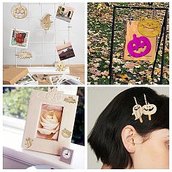 ハロウィンテーマの木製カボション25個。  かぼちゃとコウモリとおばけ  染色されていない  混合図形  淡い茶色  18~32x25~29x2.5mm&nbsp;WOOD-CJC0005-56