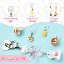 5Pcs Iron Cell Phone Holder Stand & PVC Mobile Dustproof Plugs&nbsp;HJEW-SW00455