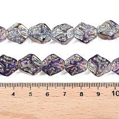 電気メッキガラスビーズセット  ナゲット  暗い蘭  13.5~14x13~13.5x10mm  穴：1mm  約45個/連  24.21インチ（61.5cm）&nbsp;EGLA-N012-08R