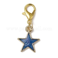 スター合金エナメルペンダント装飾  合金製カニカン付き  ミックスカラー  28mm  8個/セット&nbsp;HJEW-JM01070
