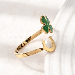 304 Stainless Steel Enamel Cuff Open Rings&nbsp;SA-CBA5609-01G