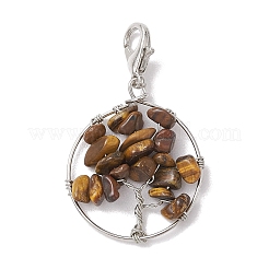 Tree of Life Wire Wrapped Natural Mixed Gemstone Pendant Decorations&nbsp;HJEW-JM01876