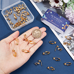 40Pcs Brass Clip-on Earring Converters Findings&nbsp;KK-SC0004-20