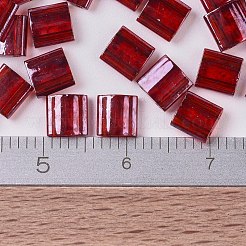 MIYUKIティラビーズ  日本製シードビーズ  2穴  （TL304)ガーネットゴールド光沢  5x5x1.9mm  穴：0.8mm  約590個/50g&nbsp;SEED-X0054-TL0304