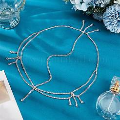 Brass Rhinestone Bridal Headbands for Women&nbsp;OHAR-WH20014-003S