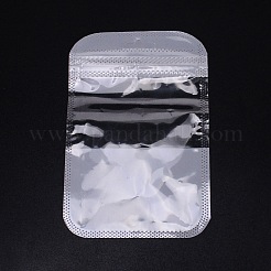 再封可能なプラスチック製包装袋  長方形  ホワイト  13x8.5x0.15cm;内寸：10x7.5cm  穴：7x21mm  50個/袋&nbsp;OPP-WH0008-02A