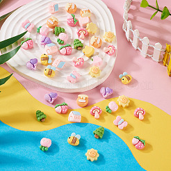 60Pcs 10 Styles Forest Theme Opaque Resin Cabochons&nbsp;CRES-TA0001-23