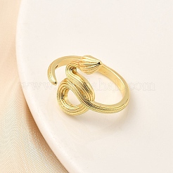 Brass Cuff Rings for Women&nbsp;RJEW-F188-02G