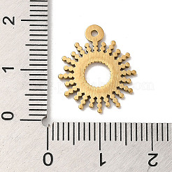 304ステンレスペンダント  太陽のチャーム  イオンプレーティング（ip）  ゴールドカラー  18x15x1mm  穴：1mm&nbsp;STAS-G312-01G