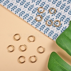 Ion Plating(IP) Ring 304 Stainless Steel Huggie Hoop Earrings&nbsp;EJEW-L158-06G