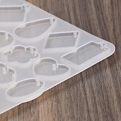 動物のイヤリングペンダント DIY シリコン型  レジン型  UVレジン用  エポキシ樹脂工芸品作り  透明  110x129x4mm  内径：16~31x10~27.5mm  穴：2mm&nbsp;DIY-Q033-04A