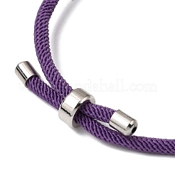 Round Nylon Milan Cord Slider Bracelet Making&nbsp;BJEW-L722-01P-09