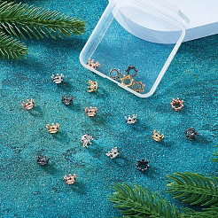 20個 4色合金ヨーロピアンビーズ  大穴ビーズ  ラインストーン付き  クラウン  ミックスカラー  11.5x6mm  穴：5mm  5個/カラー&nbsp;MPDL-TA0001-06