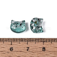 ピカソの透明ガラスビーズ  猫  士官候補生ブルー  8~8.5x9.5~10x5.5~6mm  穴：1mm  約750個/ポンド&nbsp;SEED-N012-07C
