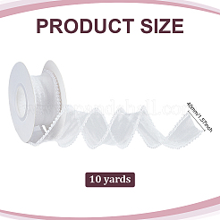 ポリエステルレーストリム  プラスチックパール付き  ホワイト  1-5/8インチ（40mm）  約5.00ヤード（4.57m）/ロール&nbsp;OCOR-WH0111-63B