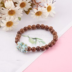Round Natural Wood Beads Stretch Bracelets Sets&nbsp;BJEW-JB06000