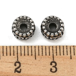 レトロ 304 ステンレス ビーズ  コラム  アンティークシルバー  6.5x4mm  穴：2mm&nbsp;STAS-B071-06AS