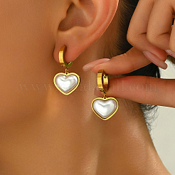 Heart Stainless Steel Hoop Earrings&nbsp;TM6555