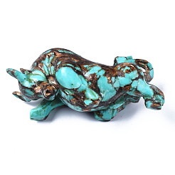 Cow Assembled Natural Bronzite & Synthetic Aqua Terra Jasper Model Ornament&nbsp;G-N330-38