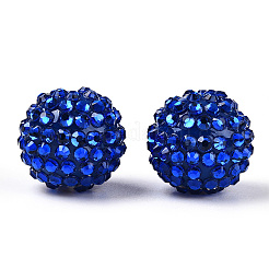 クリアレジンラインストーンサイズグラデーションビーズ  内部のアクリルラウンドビーズで  ブルー  20mm  穴：2~2.5mm&nbsp;RESI-S314-18x20-01
